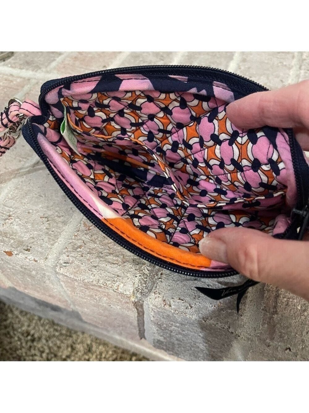 Vera Bradley Pink and Orange Patterned Wristlet - Picture 7 of 8